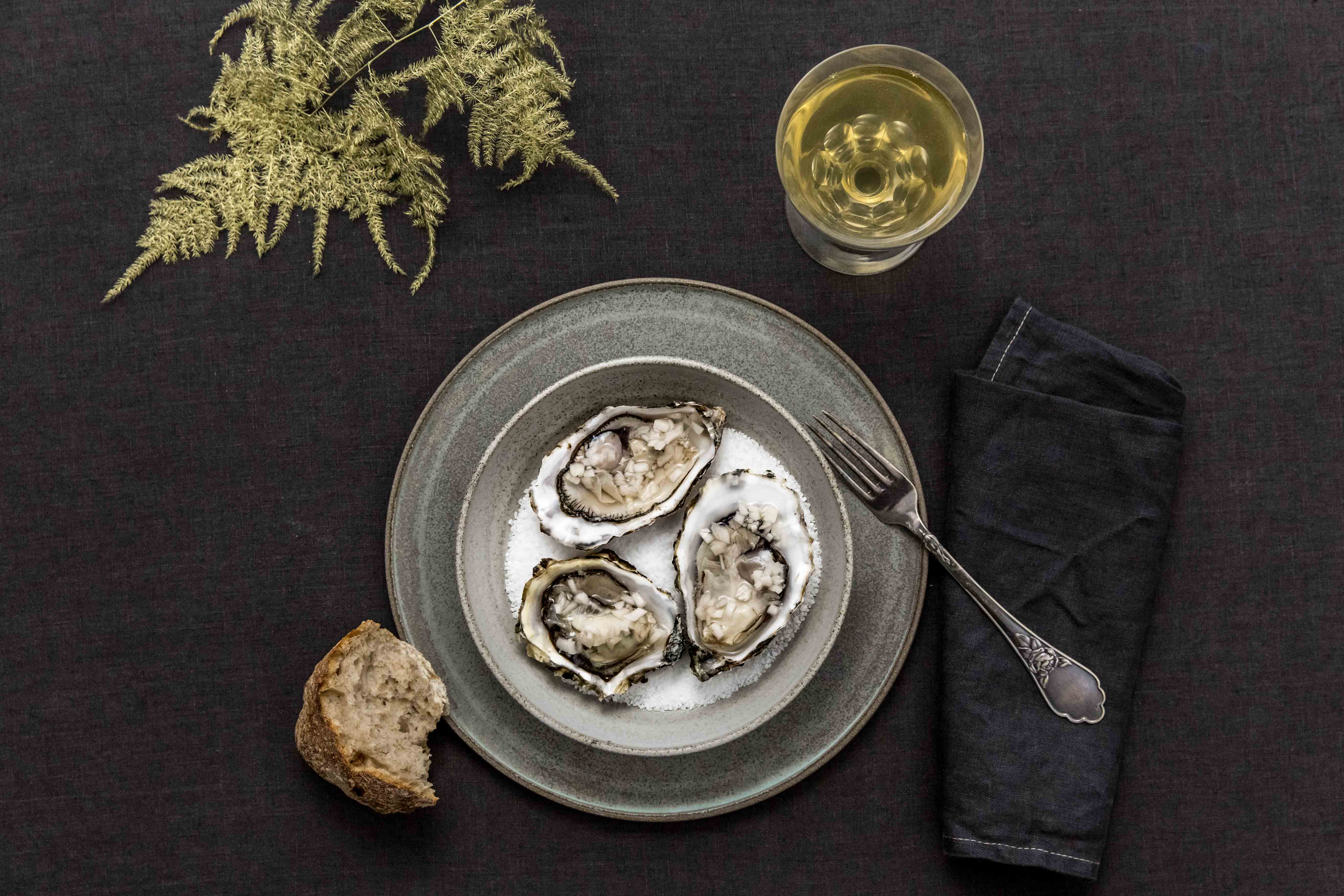 Østers med vinagrette