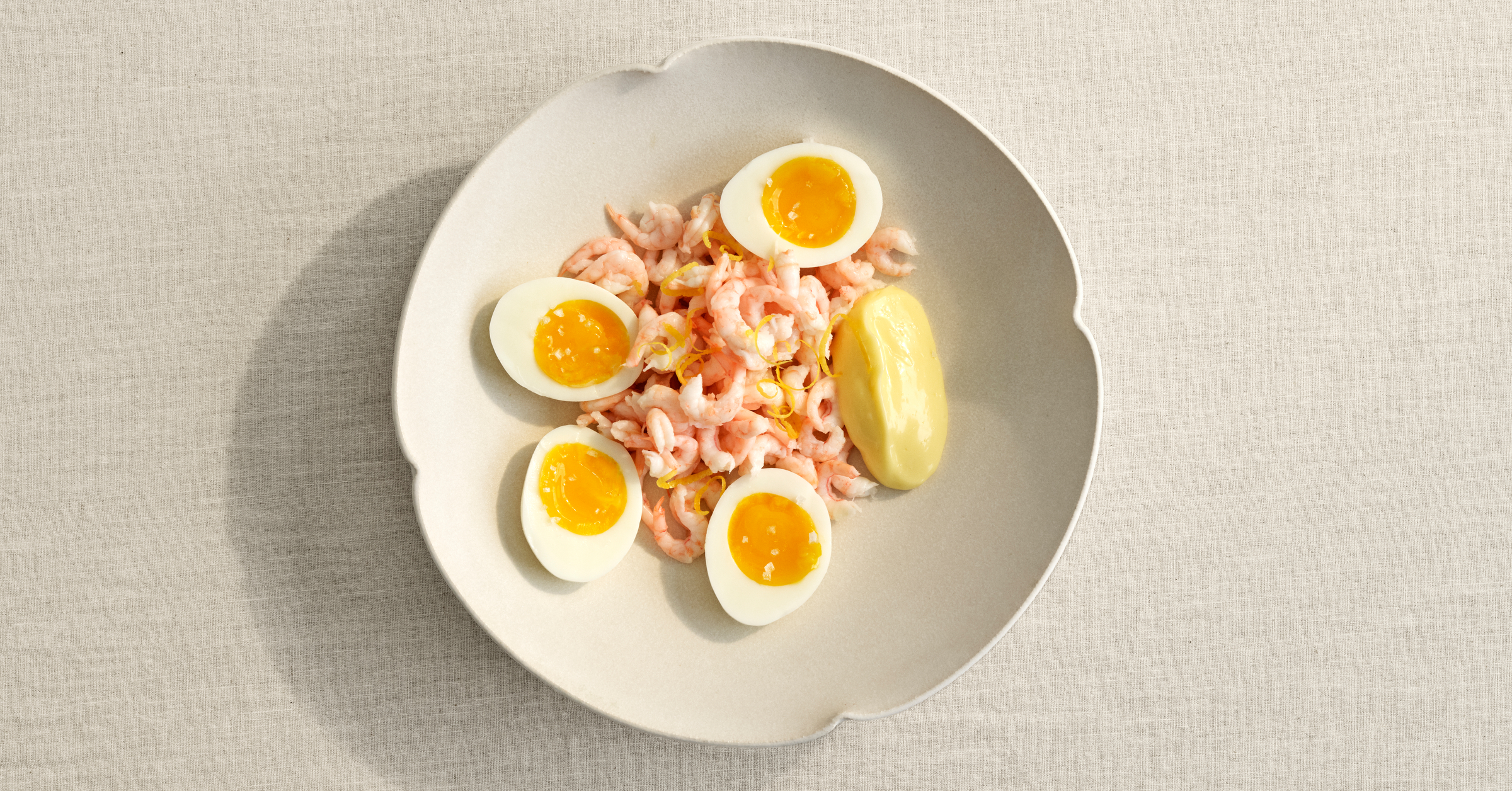 Påskemenu - tilvalg - æg og rejer